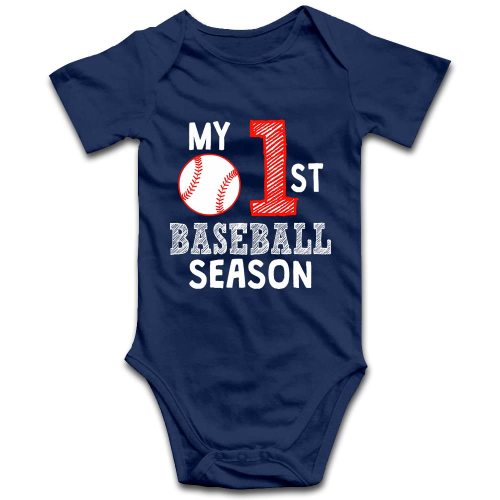 DOQOSESHY My First Baseball Season Boutique Baby Bodysuit Rompers Unisex Short Sleeve/Long Sleeve/Sleeveless