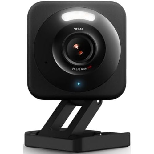 WYZE Cam v4, 2.5K HD WiFi Smart Home Security Camera, Indoor/Outdoor, Pet/Baby Monitor, Motion Activated Spotlight/Siren, Color Night Vision, 2-Way Audio, Compatible with Alexa & Google, Wired, Black