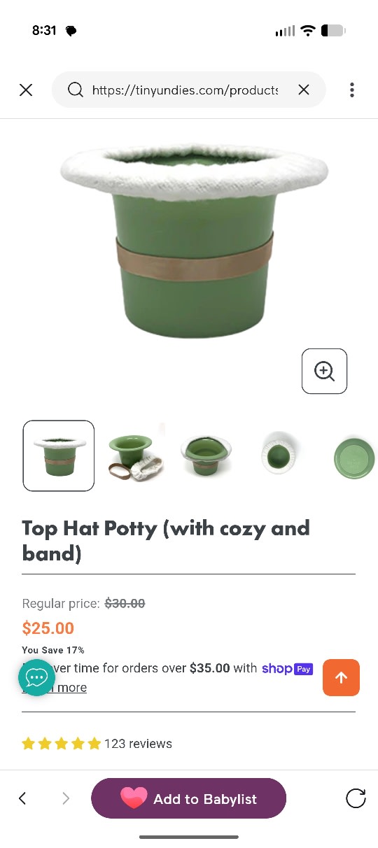 Top Hat Potty (with cozy and band)