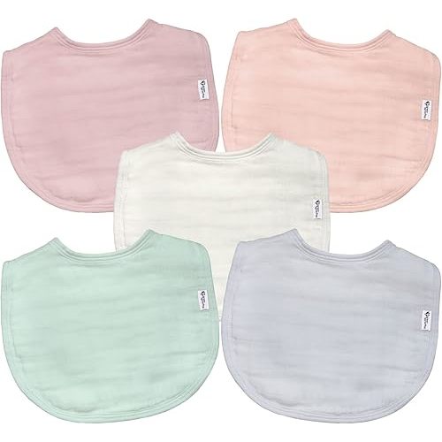 green sprouts Absorbent Organic Cotton Muslin Bibs, 0-12mo Hypoallergenic, STANDARD 100 by OEKO-TEX Certified, Tested for Hormones