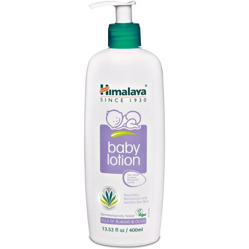 Himalaya Baby Lotion with Olive Oil and Almond Oil, Free from Parabens, Mineral Oil & Lanolin, Dermatologist Tested, 13.53 oz (400 ml)