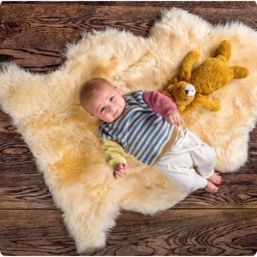 Babycare Unshorn Soft Natural Sheepskin – Kiwi Sheepskins