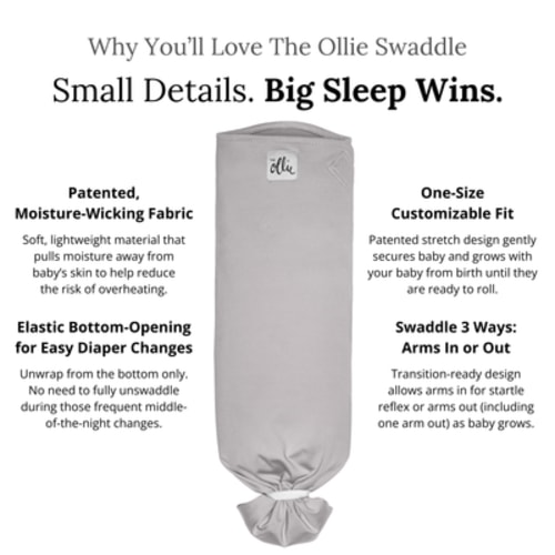 The Ollie® Swaddle | Award-Winning Baby Swaddle for Newborn Sleep | Baby Registry Favorite