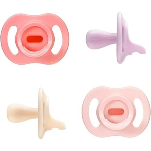 Tommee Tippee Ultra-Light StayPut Pacifier, One-Piece Silicone Design, 0-6m, 4 Pack