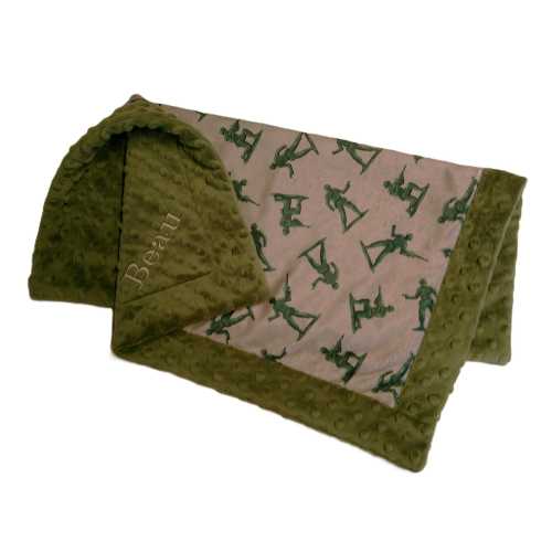 Toy Soldiers Blanket Personalized Minky Blanket Toddler Child Adult Military Blanket Gender Neutral