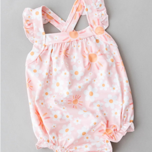 Sweet & Sunny Ruffle Cross Back Romper | Mila & Rose