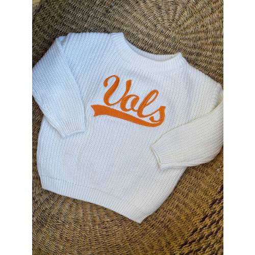 Baby/Toddler UT Vols Embroidered Sweater - Kids Customized Sports Sweaters - University of Tennessee Volunteers Childrens Gameday Outfit