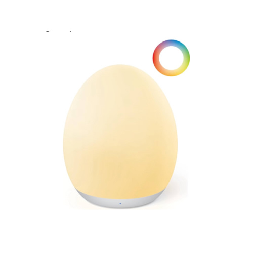 JolyWell Night Light for Kids, Baby Night Light with 7 Colors Changing Mode & Stepless Dimming, Nursery Night Light BPA Free,Rechargeable Egg Night Light for Breastfeeding 1h Timer & Touch Control