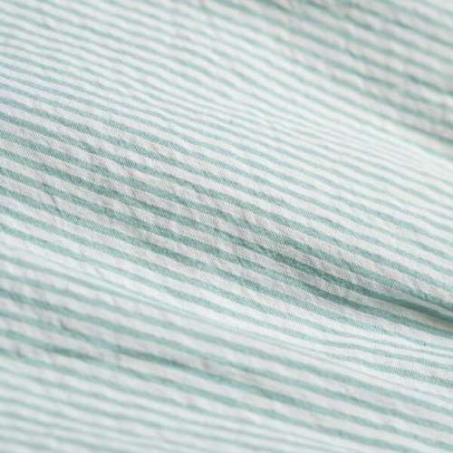 Organic Short Bubble Romper, Green Stripes - Makemake Organics | Maisonette