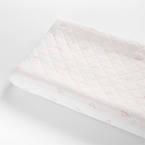 Clay Heart Organic Cotton Baby Changing Pad Cover by Leanne Ford