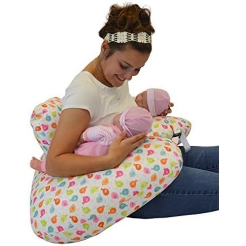 The TWIN Z PILLOW - Waterproof Birdies Pillow - The only 6 in 1 Twin Pillow Breastfeeding, Bottlefeeding, Tummy Time & Support! A Must Have for Twins! - No Extra Cover