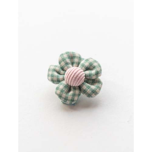 Gingham Flower Hair Clip in Green