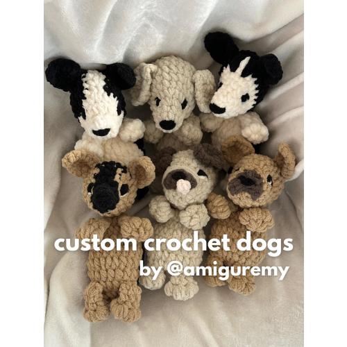 MADE TO ORDER | Custom Crochet Dogs | Snuggler Style Plush | Dog Lover Gift, Cute Handmade Amigurumi, Pet Memorial, Personalized Dog Plush