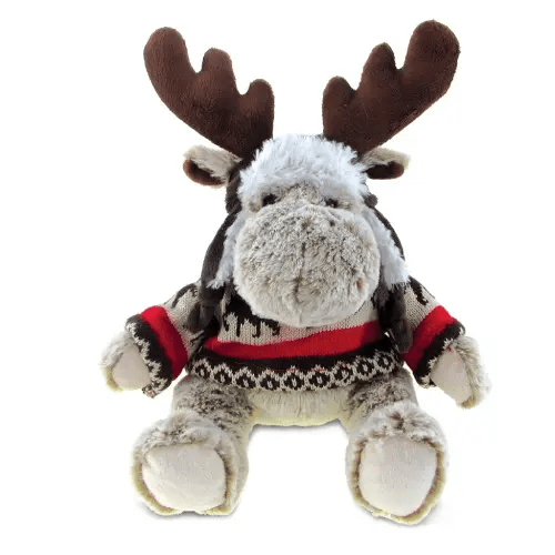 Puzzled DolliBu Plush Moose Stuffed Animal - Soft Huggable Moose with Sweater and Hat, Adorable Playtime Plush Toy, Wild Life Cuddle Gifts for Kids and Adults - 9 Inches