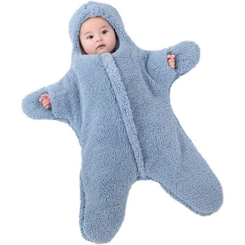 Baby Starfish Onesie, Baby Starfish Outfit, Baby Wearable Sleeping Bag, Newborn Fleece Bodysuit Romper