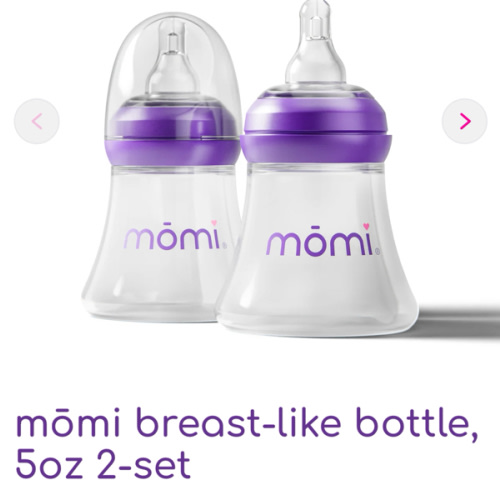 mōmi breast-like bottle, 5oz 2-set, purple or gray | mōmi