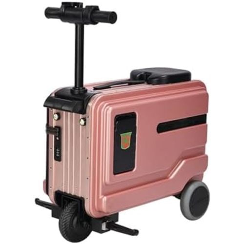 Motorized Suitcase Rideable Suitcase 20 Inch Carry On with Removable Battery, USB Port, LED Night Light and Kids Ride On Luggage Option for Airport Use(Pink)