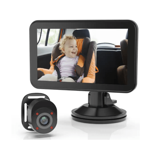 Rexing - BC500 In-Car Baby Cam with Monitor – HD 1080p & Infrared Night Vision - Black