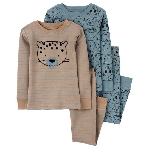 Baby 4-Piece Bear 100% Snug Fit Cotton Pajamas - Style,Blue