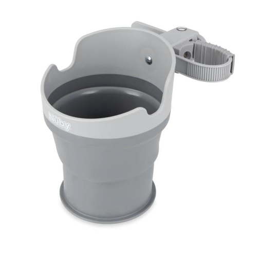 Nuby Collapsible Stroller Bottle and Cup Holder, Gray