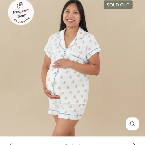 Women’s Short Sleeve Pajama Set in Teddy Bear
