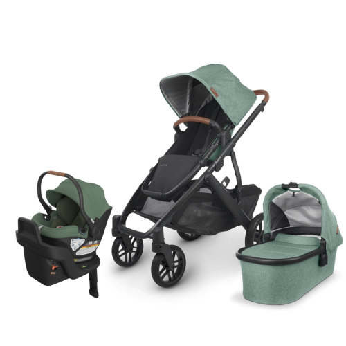 UPPAbaby Vista V2 and Aria Travel System - Gwen Green Melange - Gwen