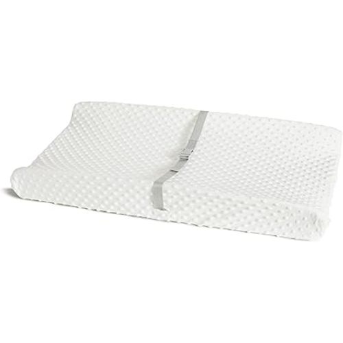 Munchkin Secure Grip Baby Diaper Changing Pad with Cover for Dresser, Waterproof and Wipeable, Contoured, Standard Size (16" x 31"), White