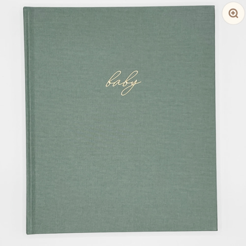 Linen Baby Book - Sage