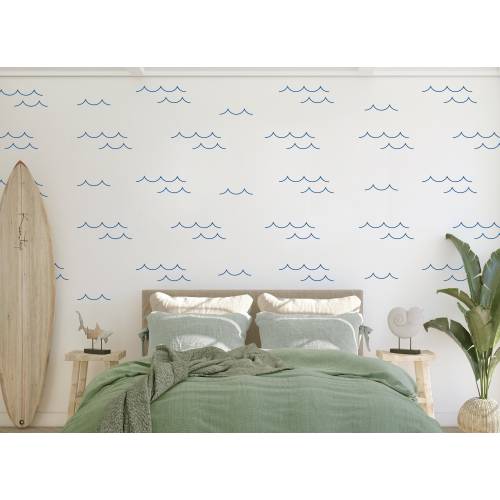 Ocean Waves Wall Decals, Summer House Decor, Beach Nursery Decal, Beach House Wall Decor, Ocean Wall Stickers