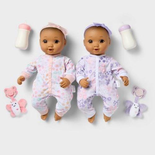14" Girl Twin Baby Dolls - Gigglescape™