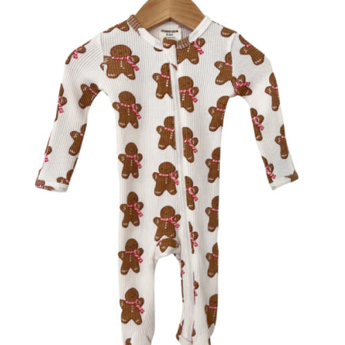 Organic Waffle Basic Zip Footie, Gingerbread Man – SpearmintLOVE