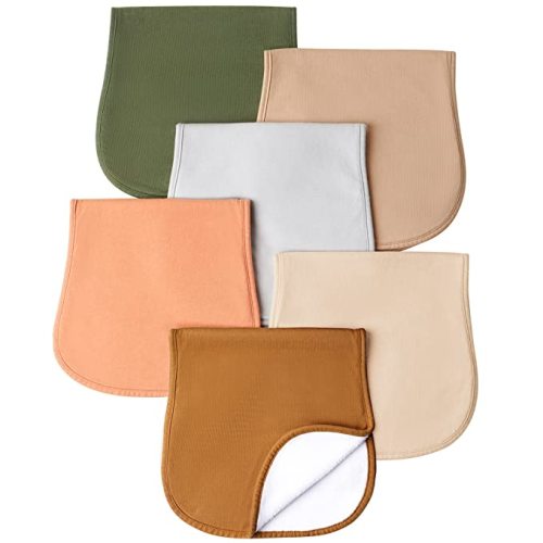 Konssy Baby Burp Cloths Sets for Unisex- 6 Pack Large Cotton Burping Cloth for Newborn,Baby Girls and Boys - Bright Color