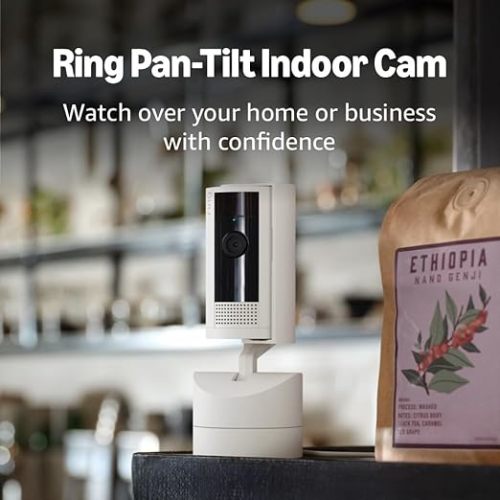 Ring Pan-Tilt Indoor Cam | See all around your home or business with 360° pan coverage, HD video, plus Two-Way Talk (2024 release) | White