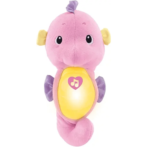 Fisher-Price Musical Baby Toy, Soothe & Glow Seahorse, Plush Sound Machine with Lights & Volume Control for Newborns, Pink