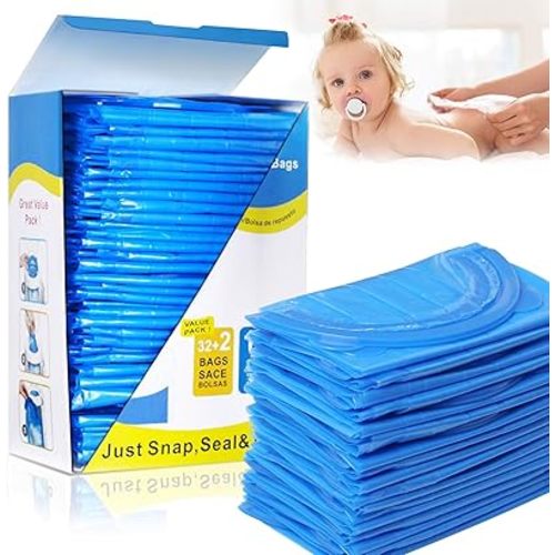 Diaper Pail Refill Bags, 34 Count, Holds 1088 Diapers, Fully Compatible with Arm & Hammer Diaper Pail Disposal System