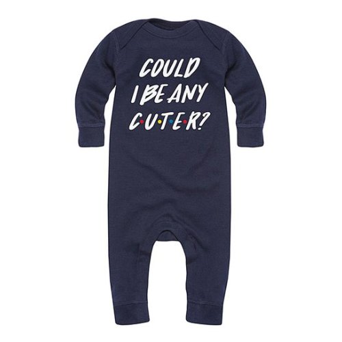Instant Message Navy Could I Be Any Cuter? Long-Sleeve Playsuit - Infant | Zulily