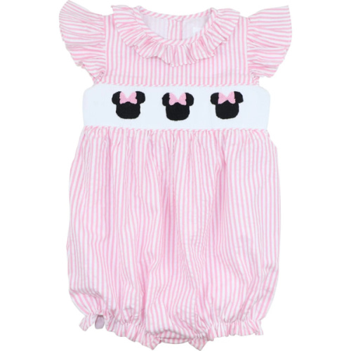 Pink Seersucker Smocked Mouse Ears Bubble – Cecil & Lou