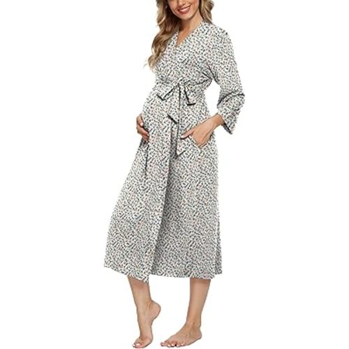 Xpenyo Women's Maternity Sleepwear,Labor/Delivery/Nursing/Hospital Nightgown Kimono Robes Long Pregnancy Loungewear