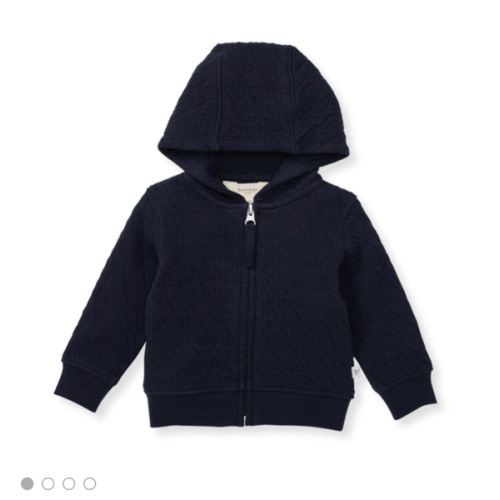Organic Cotton Quilted Bee Baby Jacket Midnight