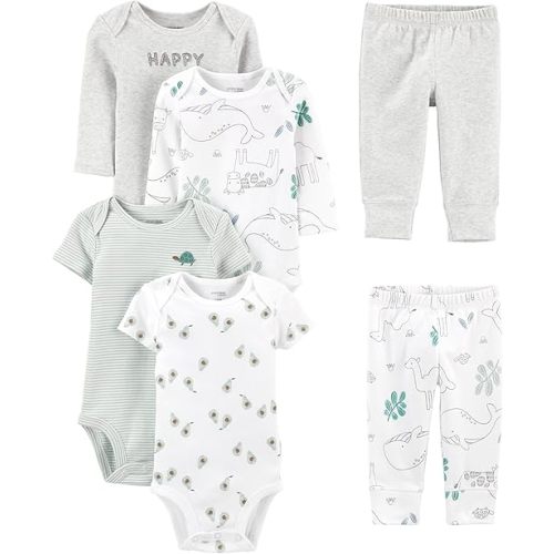 Simple Joys by Carter's baby-boys 6-piece Bodysuits (Short and Long Sleeve) and Pants Set