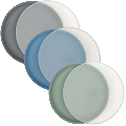 Silicone Plates (Non-Suction, Undivided) – Set of 3 with Lids