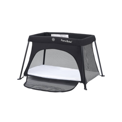 Pamo Babe Travel Crib - Lightweight Baby Playard with Zip Door, Carry Bag for Airplane - Easy to Carry