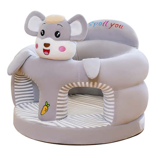 WICVIK Baby Plush Toddler Sofa, Non-Slip Support Seat with Zipper, Gray (Set of 1)