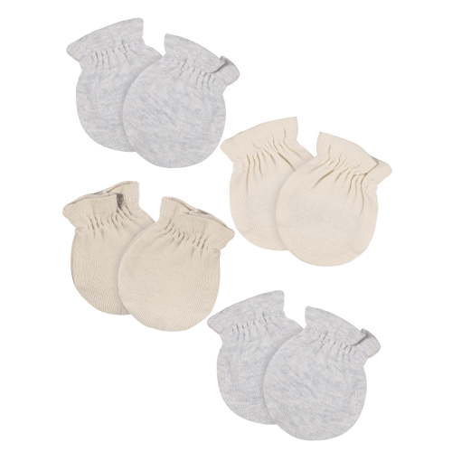 Gerber Baby Neutral 4-Pack Mittens, 0-6 Months