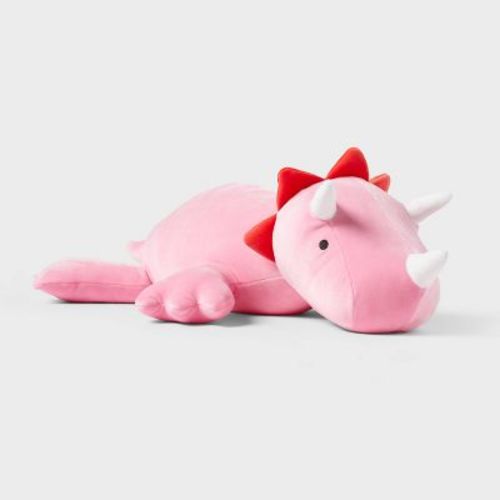Dinosaur Weighted Plush Kids' Throw Pillow Bright Pink - Pillowfort™