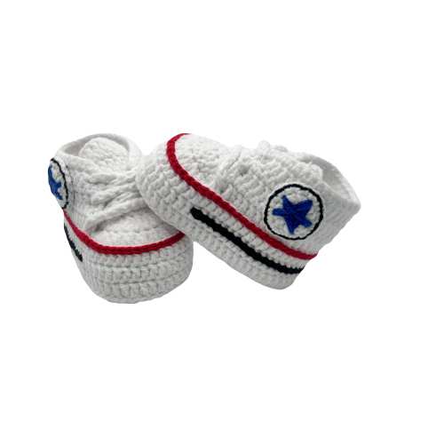 Handmade Converse All Star Style Crochet Baby Booties,Unique Unisex Newborn Baby Shower Gift