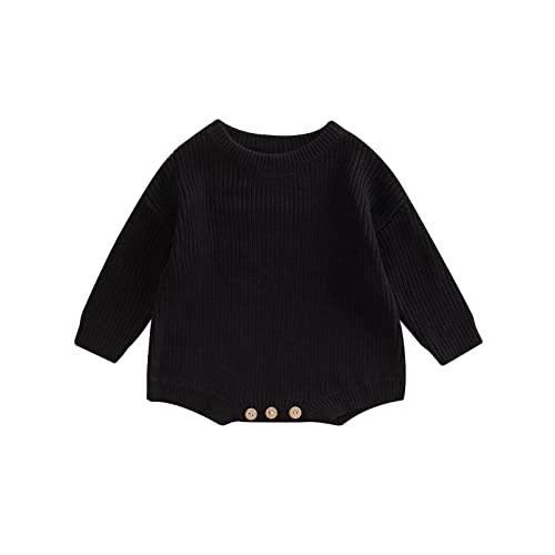 woshilaocai Baby Boy Girl Sweater Oversized Long Sleeve Romper Warm Crewneck Bodysuit Knitted Winter Clothes