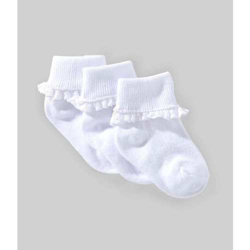 Edgehill Collection Baby Girls Crochet Lace 3-Pack Socks