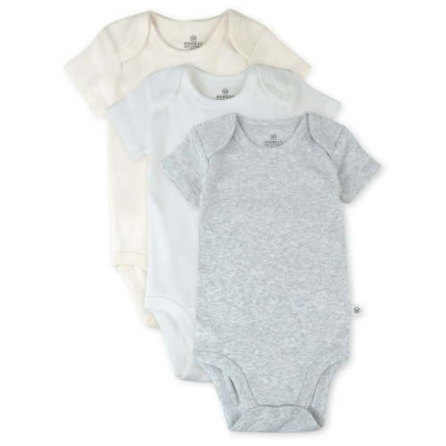 Honest Baby Clothing Baby Boy or Girl Gender Neutral Organic Cotton Short Sleeve Bodysuits, 3 Pack (Preemie-24 Months)