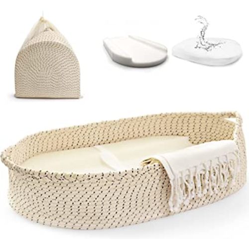 J&JOO Baby Changing Basket - Wipeable Waterproof Cover, Portable, Foldable Changing Pad for Dresser, Changing Table Topper, Living Room Changing Pad